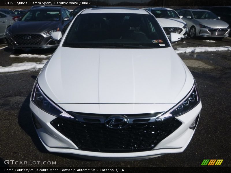 Ceramic White / Black 2019 Hyundai Elantra Sport