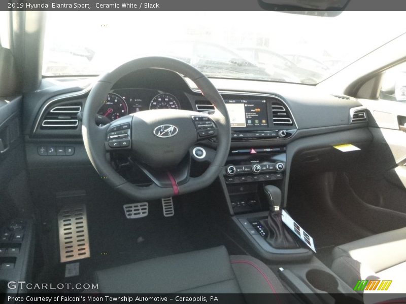 Ceramic White / Black 2019 Hyundai Elantra Sport