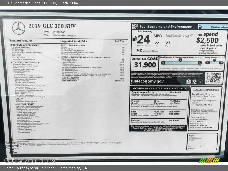 Black / Black 2019 Mercedes-Benz GLC 300