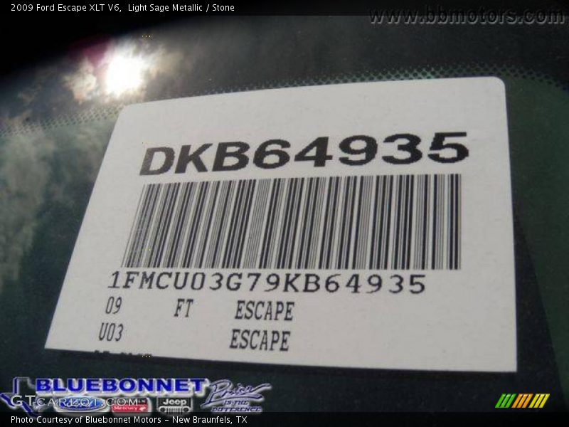Light Sage Metallic / Stone 2009 Ford Escape XLT V6