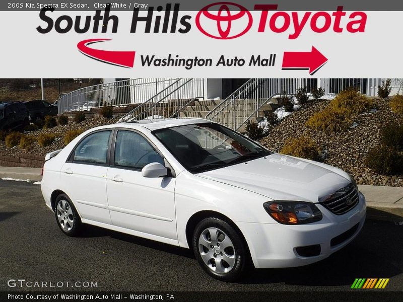 Clear White / Gray 2009 Kia Spectra EX Sedan