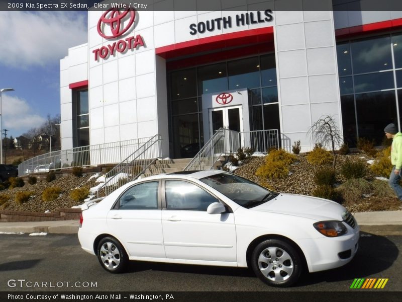 Clear White / Gray 2009 Kia Spectra EX Sedan