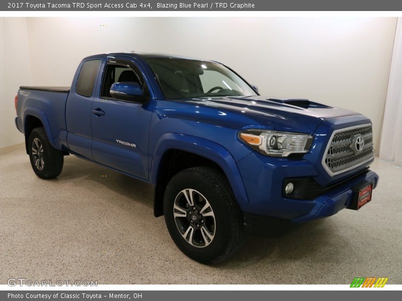 Blazing Blue Pearl / TRD Graphite 2017 Toyota Tacoma TRD Sport Access Cab 4x4