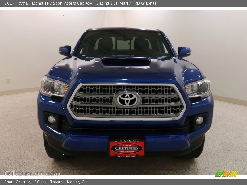 Blazing Blue Pearl / TRD Graphite 2017 Toyota Tacoma TRD Sport Access Cab 4x4