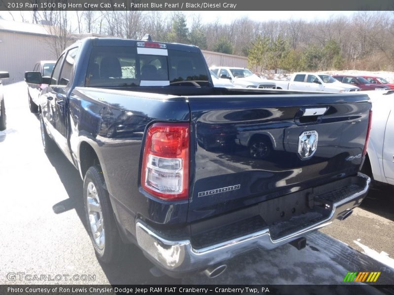 Patriot Blue Pearl / Black/Diesel Gray 2019 Ram 1500 Big Horn Crew Cab 4x4