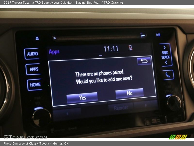 Blazing Blue Pearl / TRD Graphite 2017 Toyota Tacoma TRD Sport Access Cab 4x4