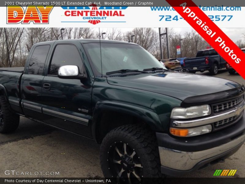 Woodland Green / Graphite 2001 Chevrolet Silverado 1500 LT Extended Cab 4x4