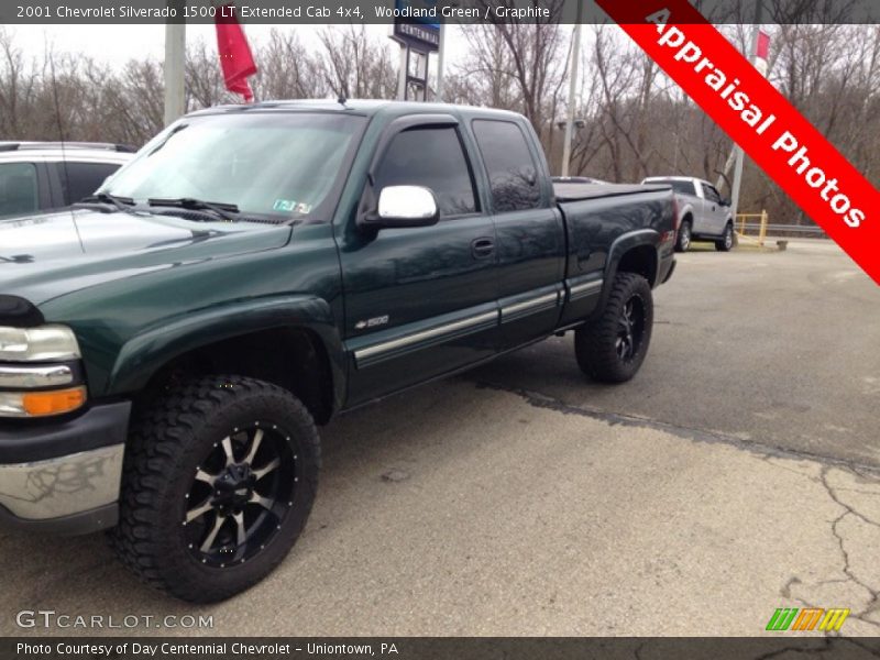 Woodland Green / Graphite 2001 Chevrolet Silverado 1500 LT Extended Cab 4x4