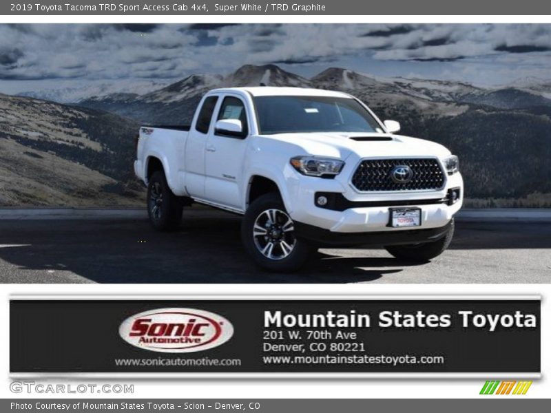 Super White / TRD Graphite 2019 Toyota Tacoma TRD Sport Access Cab 4x4
