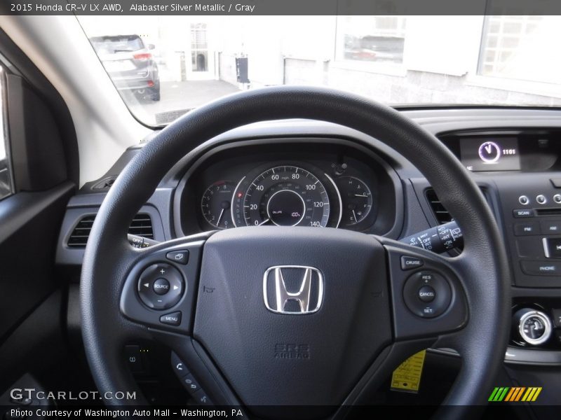 Alabaster Silver Metallic / Gray 2015 Honda CR-V LX AWD