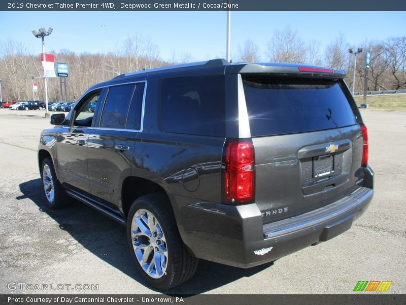 Deepwood Green Metallic / Cocoa/Dune 2019 Chevrolet Tahoe Premier 4WD