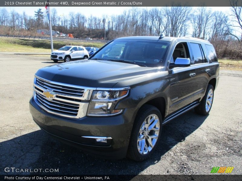 Deepwood Green Metallic / Cocoa/Dune 2019 Chevrolet Tahoe Premier 4WD