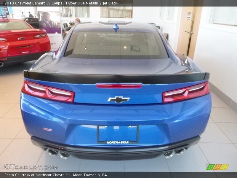 Hyper Blue Metallic / Jet Black 2018 Chevrolet Camaro SS Coupe