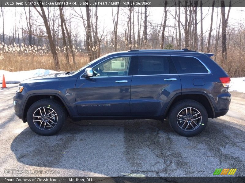 Slate Blue Pearl / Light Frost Beige/Black 2019 Jeep Grand Cherokee Limited 4x4