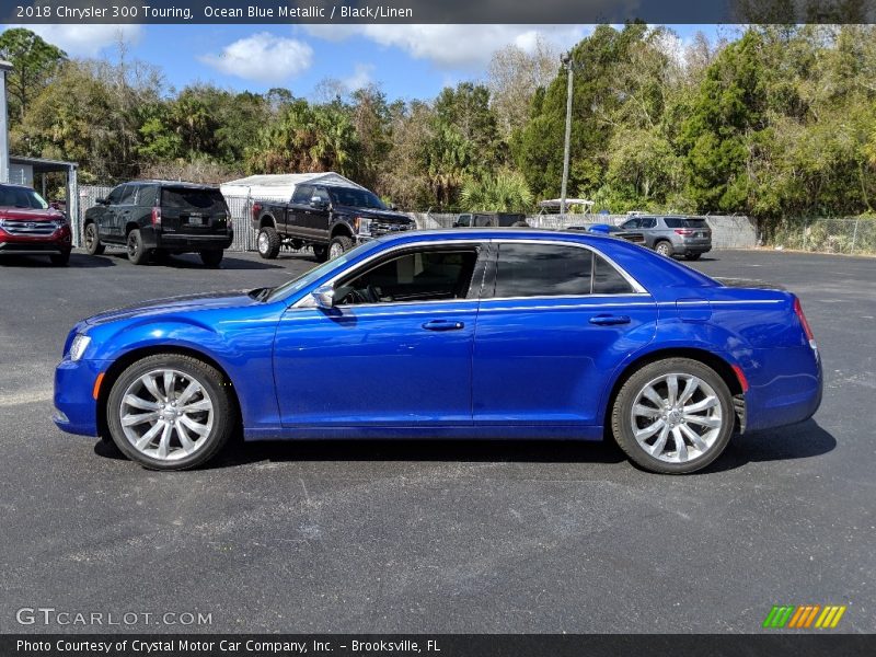 Ocean Blue Metallic / Black/Linen 2018 Chrysler 300 Touring