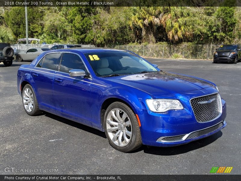 Ocean Blue Metallic / Black/Linen 2018 Chrysler 300 Touring