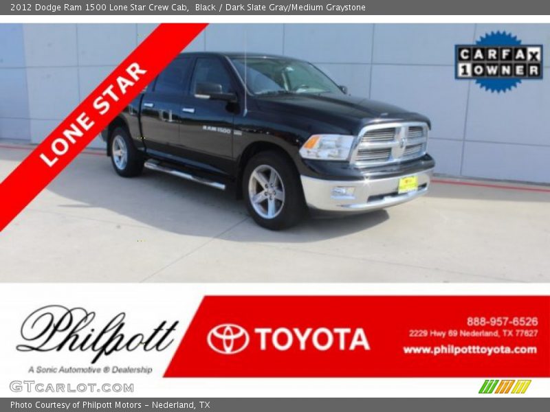 Black / Dark Slate Gray/Medium Graystone 2012 Dodge Ram 1500 Lone Star Crew Cab