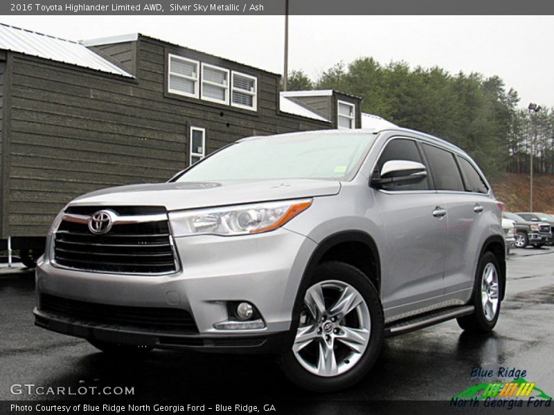 Silver Sky Metallic / Ash 2016 Toyota Highlander Limited AWD