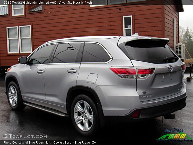 Silver Sky Metallic / Ash 2016 Toyota Highlander Limited AWD