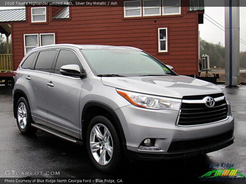 Silver Sky Metallic / Ash 2016 Toyota Highlander Limited AWD