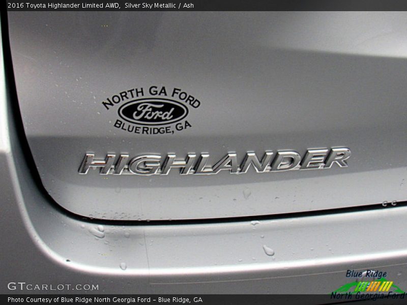 Silver Sky Metallic / Ash 2016 Toyota Highlander Limited AWD
