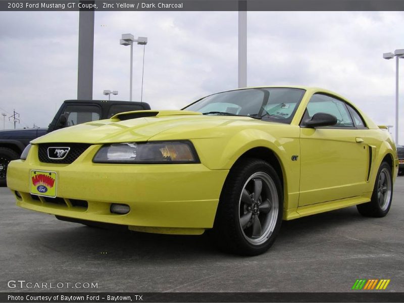 Zinc Yellow / Dark Charcoal 2003 Ford Mustang GT Coupe