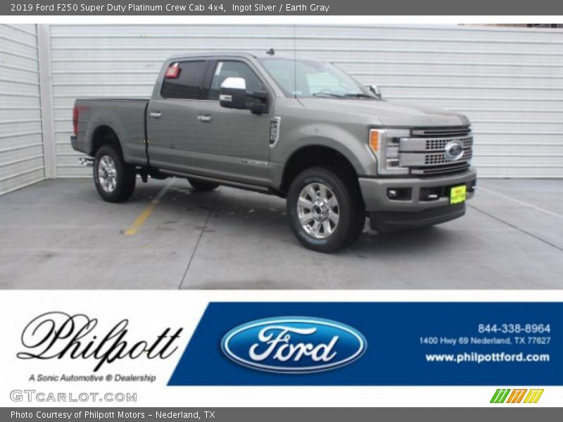 Ingot Silver / Earth Gray 2019 Ford F250 Super Duty Platinum Crew Cab 4x4