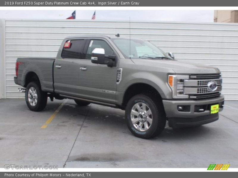 Ingot Silver / Earth Gray 2019 Ford F250 Super Duty Platinum Crew Cab 4x4