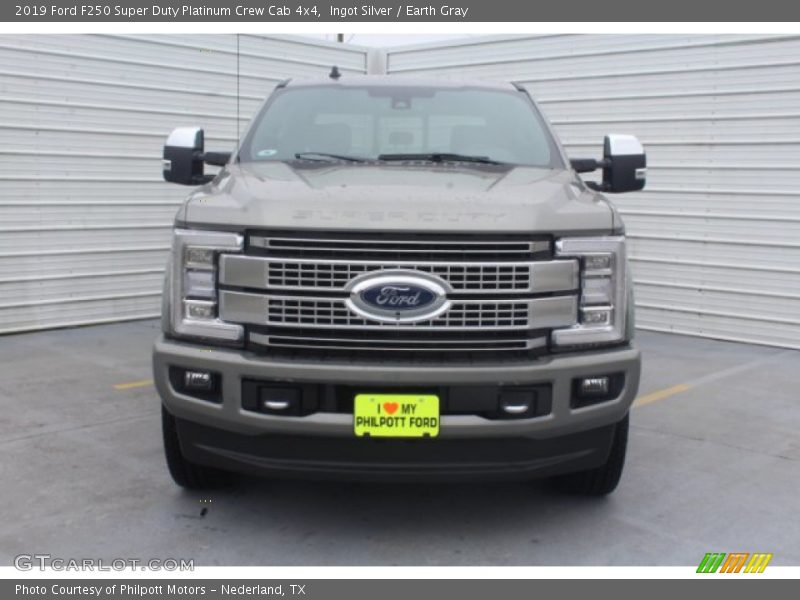 Ingot Silver / Earth Gray 2019 Ford F250 Super Duty Platinum Crew Cab 4x4