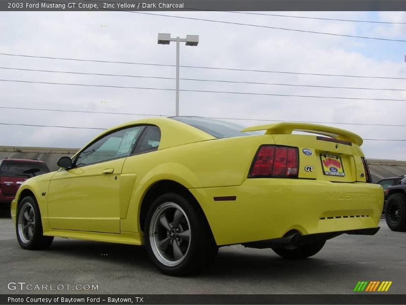 Zinc Yellow / Dark Charcoal 2003 Ford Mustang GT Coupe