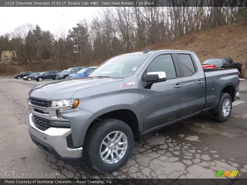 Satin Steel Metallic / Jet Black 2019 Chevrolet Silverado 1500 LT Double Cab 4WD