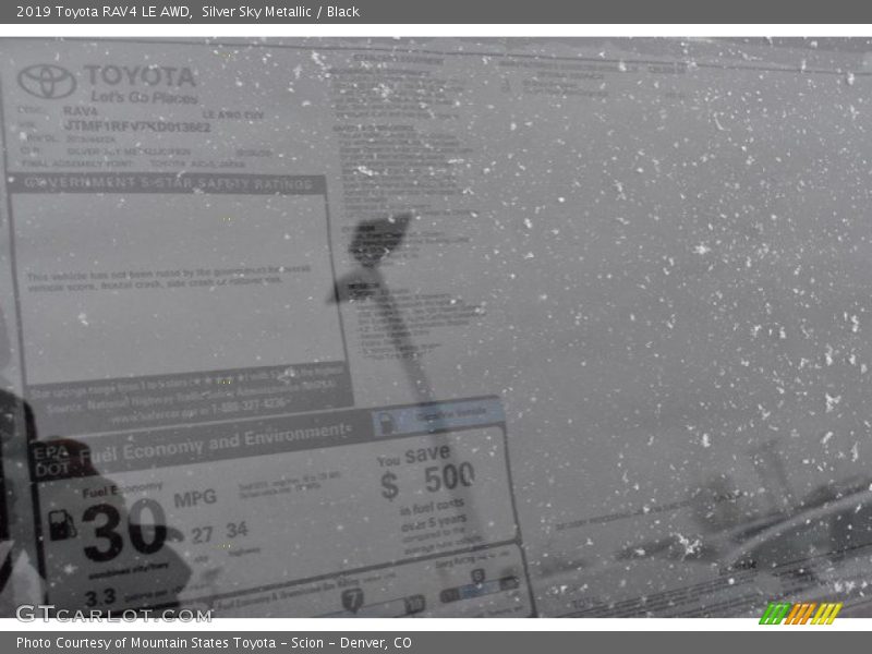 Silver Sky Metallic / Black 2019 Toyota RAV4 LE AWD