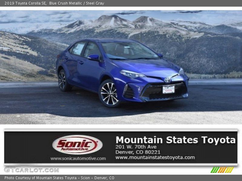 Blue Crush Metallic / Steel Gray 2019 Toyota Corolla SE