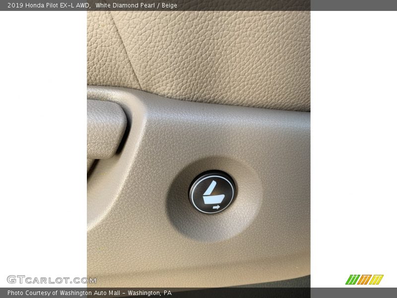 White Diamond Pearl / Beige 2019 Honda Pilot EX-L AWD