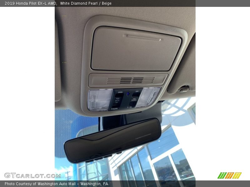 White Diamond Pearl / Beige 2019 Honda Pilot EX-L AWD