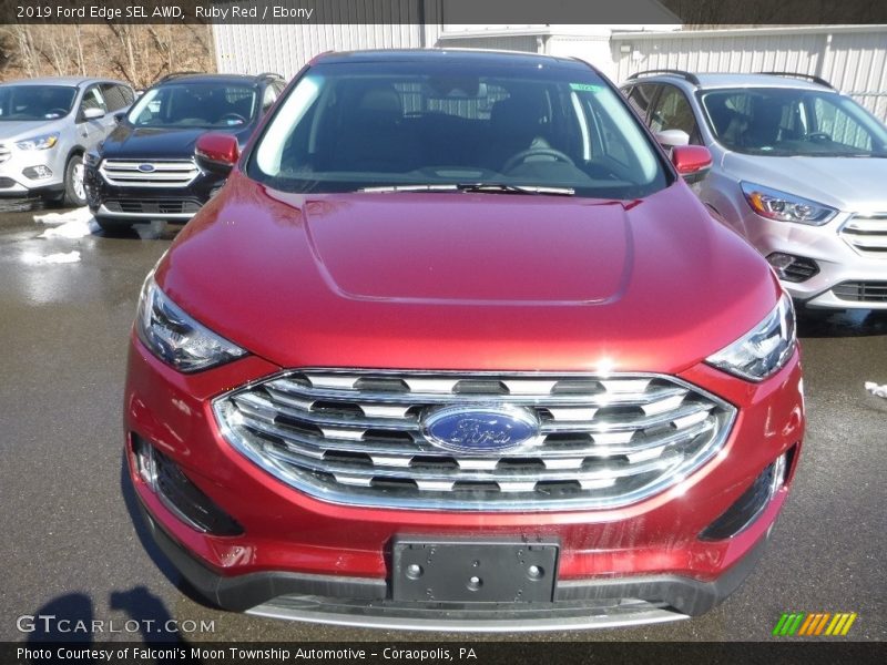 Ruby Red / Ebony 2019 Ford Edge SEL AWD
