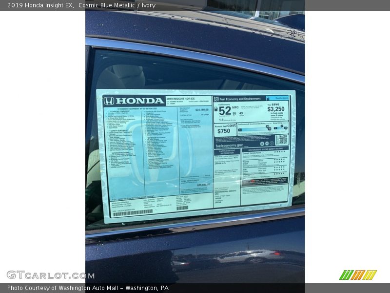 Cosmic Blue Metallic / Ivory 2019 Honda Insight EX