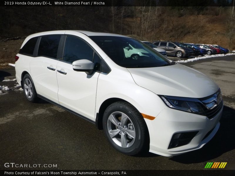 White Diamond Pearl / Mocha 2019 Honda Odyssey EX-L