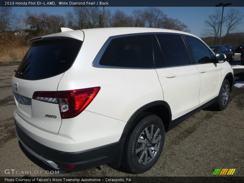 White Diamond Pearl / Black 2019 Honda Pilot EX-L AWD