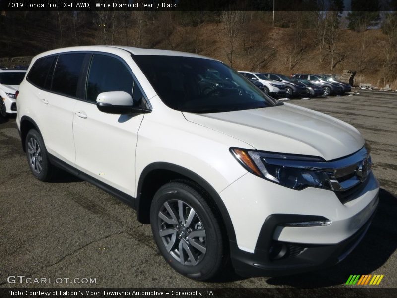 White Diamond Pearl / Black 2019 Honda Pilot EX-L AWD