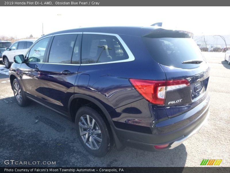 Obsidian Blue Pearl / Gray 2019 Honda Pilot EX-L AWD