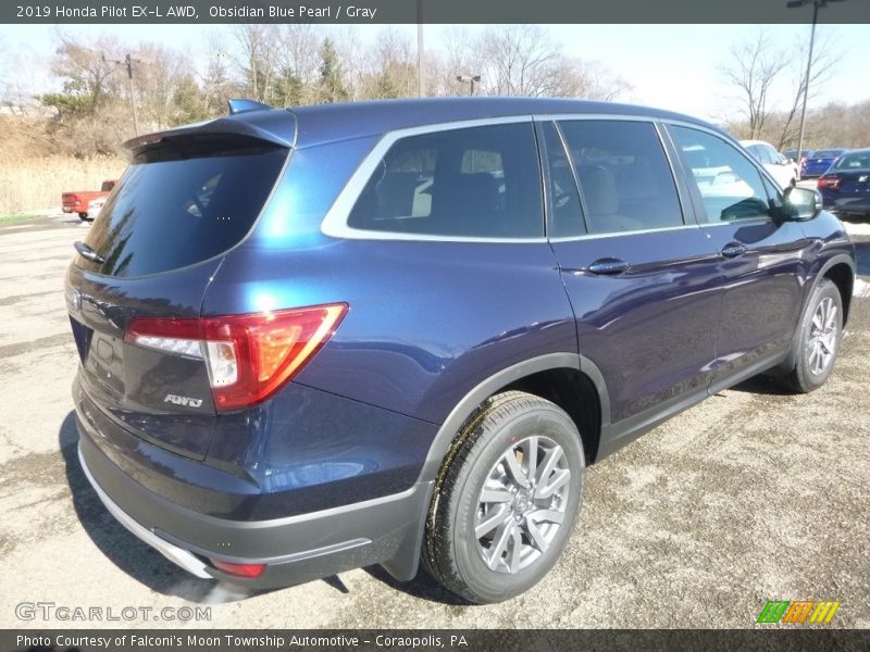 Obsidian Blue Pearl / Gray 2019 Honda Pilot EX-L AWD