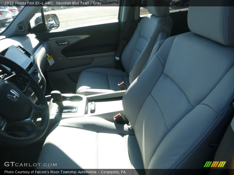 Obsidian Blue Pearl / Gray 2019 Honda Pilot EX-L AWD
