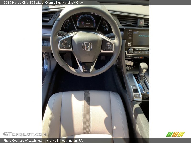 Cosmic Blue Metallic / Gray 2019 Honda Civic EX Sedan