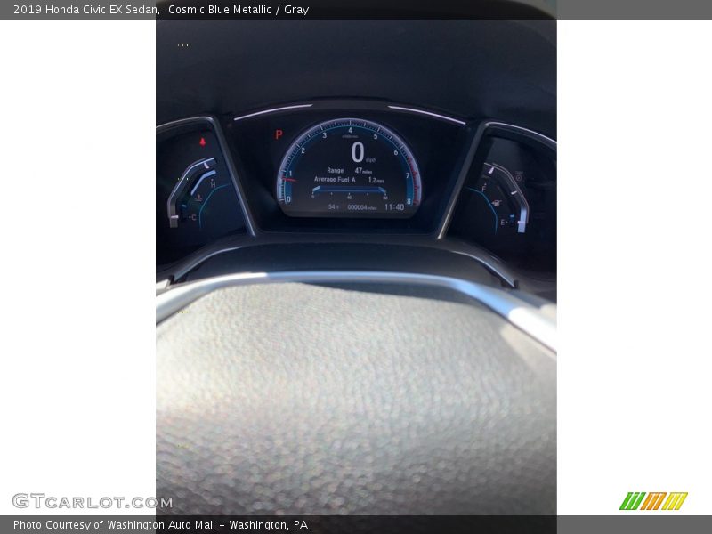 Cosmic Blue Metallic / Gray 2019 Honda Civic EX Sedan