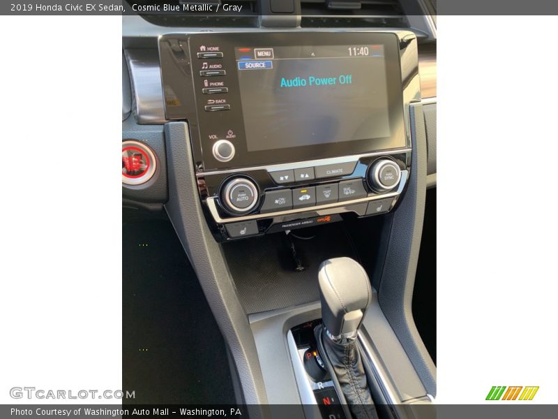 Cosmic Blue Metallic / Gray 2019 Honda Civic EX Sedan
