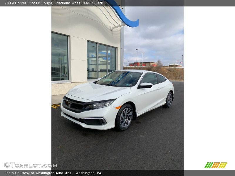 Platinum White Pearl / Black 2019 Honda Civic LX Coupe