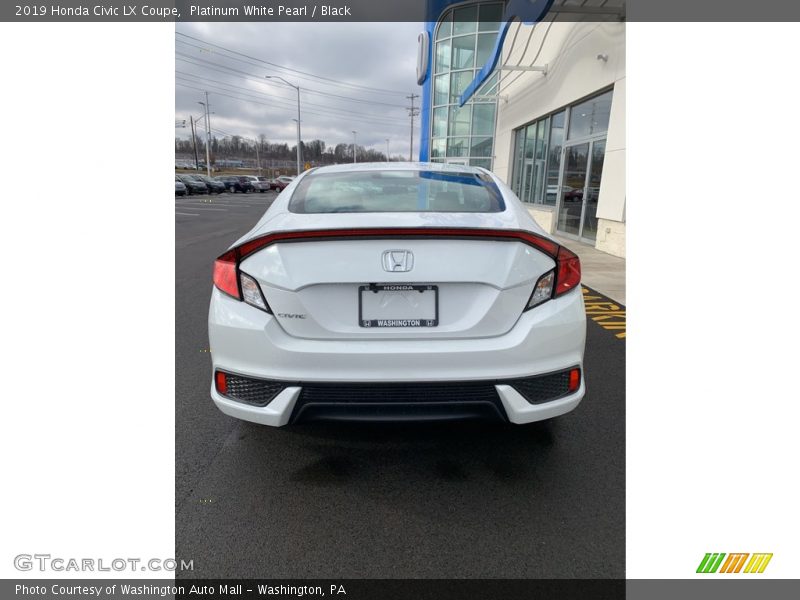 Platinum White Pearl / Black 2019 Honda Civic LX Coupe