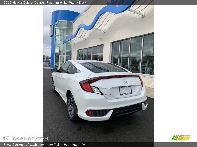 Platinum White Pearl / Black 2019 Honda Civic LX Coupe