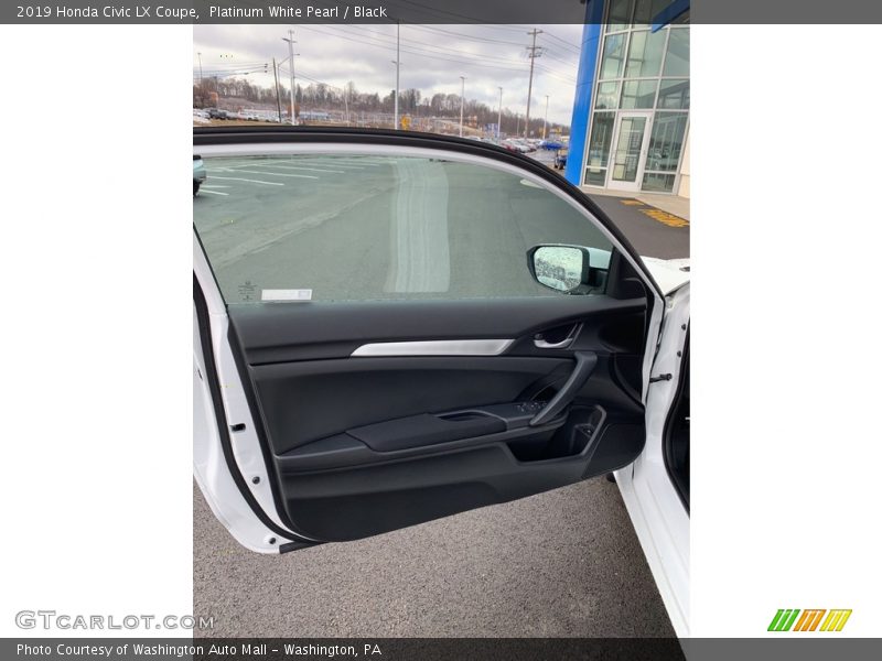 Platinum White Pearl / Black 2019 Honda Civic LX Coupe